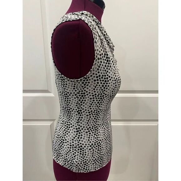 Essentials By Milano Spotted Cowl Neck Top Size medium - Picture 6 of 8